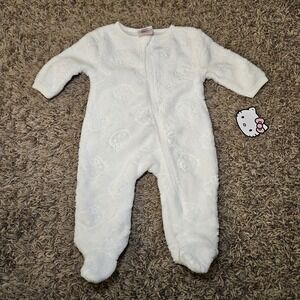 Hello Kitty Sanrio Baby Long Sleeve White Soft Footie Pajama Size 3 Months NWT